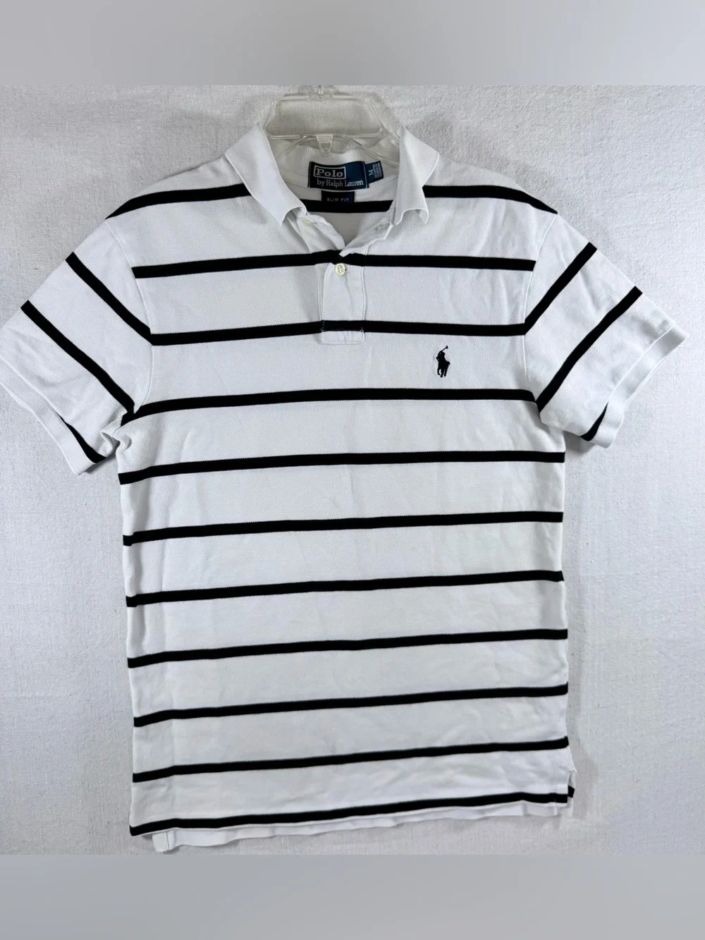 Polo by Ralph Lauren White & Black Striped Classic Polo Shirt